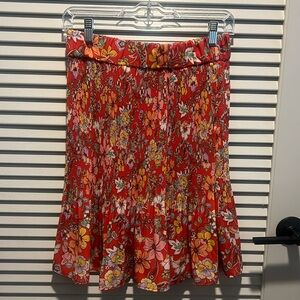 STATUS BY CHENAULT | Red Floral Skirt